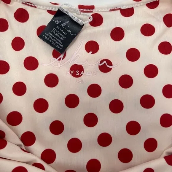 SKIN by SAME Swim One Piece White Red Polka Dot XXL - Picture 6 of 6